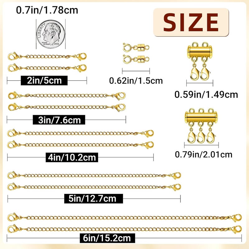 MKCYD Magnetic Jewelry Clasps for Necklace Extender and Layering, Multiple Styles Magnetic Clasps for Necklace Bracelet Anklet - Image 4